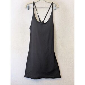 NEW Nicole Miller Sport Exercise Dress Women's L Black Built-in Shorts Pockets